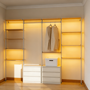 ยืนตรงและตั้งตัวดี แข<span class=keywords><strong>ว</strong></span>น<span class=keywords><strong>เสื้อผ้า</strong></span>ลงบนพื้น ประกอบ<span class=keywords><strong>เอง</strong></span> <span class=keywords><strong>ทำ</strong></span><span class=keywords><strong>เอง</strong></span> ห้องเก็บ<span class=keywords><strong>เสื้อผ้า</strong></span>และหมวกแบบเปิด หนา - Product Image 1