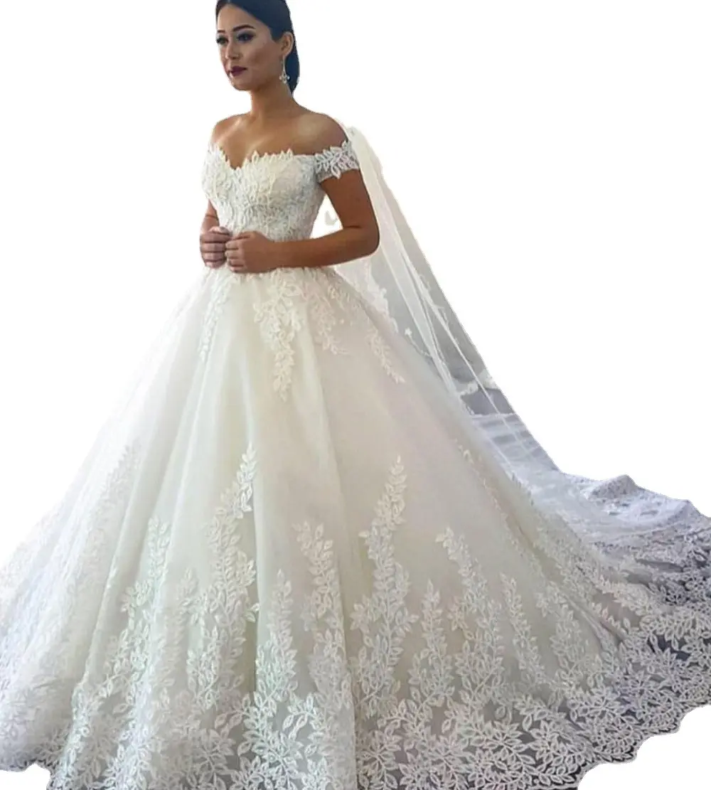 Lace wedding dress bridal luxury wedding dress plus size trailing tail bridal wedding dress