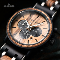 Vente en gros de montres chronographes pour hommes en acier inoxydable et bois, avec aiguilles lumineuses, mouvement à quartz, faible MOQ