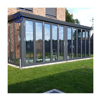 Maison verre aluminium quatre saisons véranda incliné verre chambre cour isolée