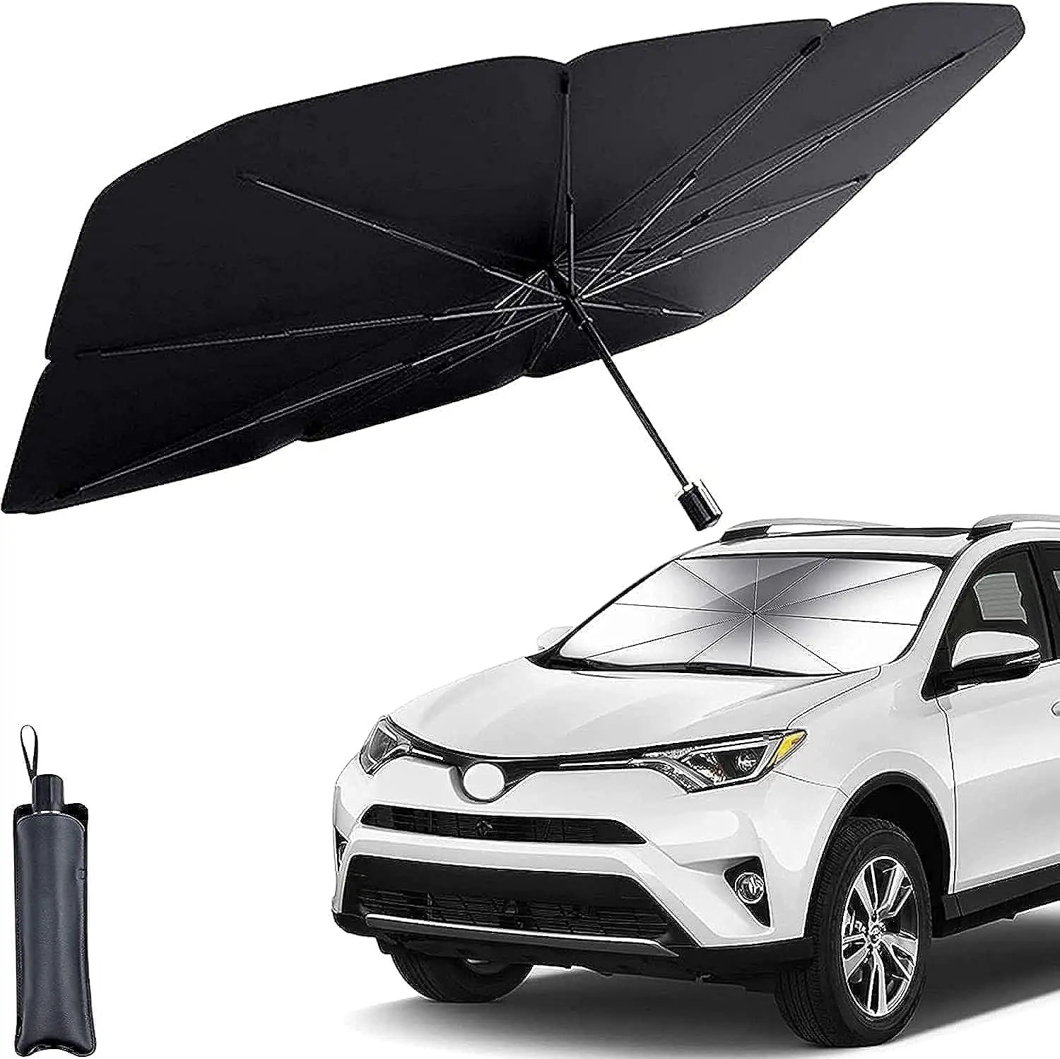 Parapluie pare-brise de voiture pliable pour berline SUV camionnette la plupart des véhicules pare-brise de voiture pare-brise avant pare-soleil