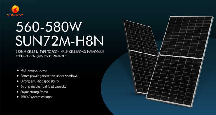 SUNERGY 580W Solar N Type Topcon 560W 565W 570W 575W 580W Solar Module ...