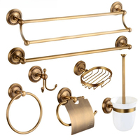 Ensemble d'accessoires de salle de bain tout en cuivre, crochet pour peignoir, porte-papier, barre porte-serviettes, panier à savon, ensembles de robinetterie de salle de bain