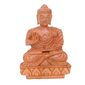 Estatua de Buda chino de madera hecha a mano de 6 pulgadas, figurita espiritual pulida, decoración de templo para el hogar, ídolo decorativo, Exportación a granel - Product Image 6