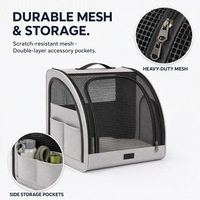 Sac de transport pliable pour animaux de compagnie, cage de voyage souple avec fenêtres en maille pour chat et petit chien
