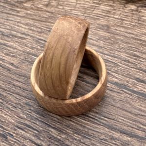 Macho Schmuck Olivenholz Domed Band Holzring Unisex Versprechen Herren Damen Natur Hochzeits Holzringe Schmuck - Product Image 6