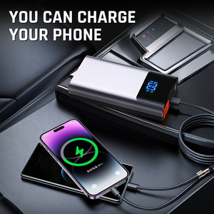 Démarreur de saut de booster de batterie de voiture d'urgence Portable 10000mAh avec avertissement de <span class=keywords><strong>clignotant</strong></span> de courant de crête 2000a pour camions de véhicules 12V - Product Image 4