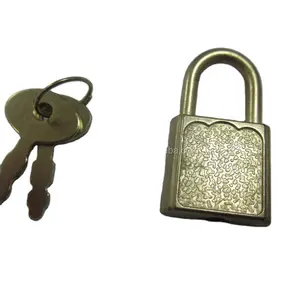 厂家批发热卖散装价格方形挂锁高品质迷你日记挂锁带两把钥匙装饰