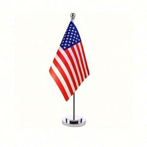 High Quality Custom Logo Design 14*21cm Polyester Desk Flag Promotional World Country <b>Mini</b> <b>Table</b> Flag - Product Image 2