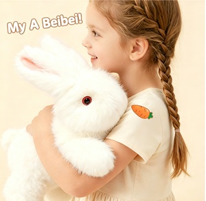 Peluche Lapin Angora Longue en Polaire avec Rembourrage Lesté pour Décoration Canapé Lit, Cadeau Anniversaire Fêtes - Product Image 4
