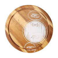 Planche à fromage circulaire en bambou avec couvercle et ensemble de couteaux, idéale pour la cuisine extérieure – Planche à découper ronde pour le fromage