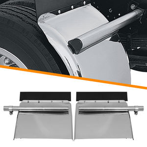 24英寸x24英寸卡斯卡迪亚型号不锈钢四分之一挡泥板组1对沃尔沃VNL肯沃斯卡车组2 - Product Image 2