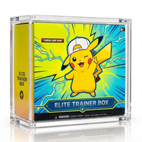 Boîte de présentation en acrylique avec protection UV à 99 % pour TCG ETB Booster Bundle, fermeture magnétique, boîte de rangement pour collection
