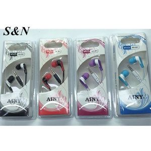 Écouteurs filaires Ainy AN-881, écouteurs intra-auriculaires stéréo avec interface 3,5 mm, transducteur dynamique, matériau plastique pour lecteur MP3 CD - Product Image 1