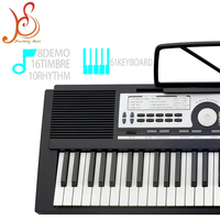 Teclado Electrónico HUASHENG de 61 Teclas, 16 Timbres, 10 Ritmos, Piano de Enseñanza para Principiantes en Música