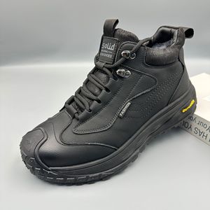 Nouvelles bottes de travail d'hiver avec doublure en laine de qualité supérieure, bottes de marche décontractées en cuir pleine fleur - Product Image 1