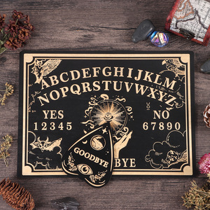 Wooden <b>Spirit</b> Board Set With Planchette Rectangle Rustic Design For Home Decoration Halloween - Product Image 2
