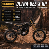 Moto tout-terrain électrique Surron Ultra Bee 2026 24,5 kW, moteur 7000 tr/min, 95 km/h, 74 V 60 Ah, pneus tout-terrain 19/18 pouces, VTT électrique pour adultes