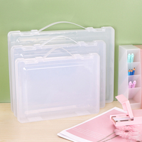 Caja de Almacenamiento de Archivos de Plástico Transparente SUNSHING, Organizador de Documentos de Oficina, Estuche Portátil para Proyectos, para Papel de Scrapbooking, Manualidades y Papelería
