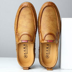 Men's Casual Leather Slip-on Loafers Low Heel Breathable <b>Driving</b> <b>Shoes</b> Wenzhou Origin - Product Image 1