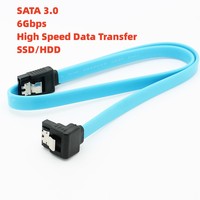 Kabel Data SATA 3.0 50cm 8-Core Elbow, Promo Panas, 6.0Gbps, 7PIN, Pelindung Jalinan, Selubung TPE, Konduktor Tembaga Berlapis Timah, Pengisian Cepat 3A