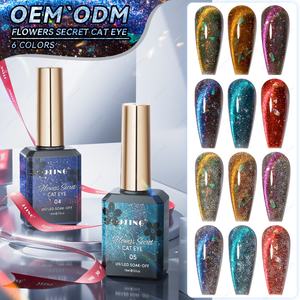JTING Style Populaire 6 Couleurs Gel Ongles Effet Œil de Chat Scintillant Floral Magnétique Réfléchissant Collection - Product Image 1