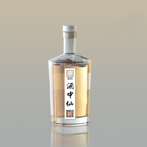 Tùy Chỉnh 200Ml 375Ml 500Ml 750Ml 1000Ml Trong Suốt Vòng Rỗng Flint Thủy Tinh Rượu Rượu Whisky Vodka Tequila Chai Với Nút Chai Nắp - Product Image 4