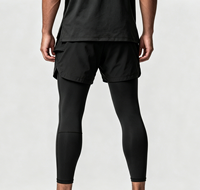 Shorts Homme OEM en Spandex Poly Nylon 2-en-1 à Double Couche avec Poches Cargo, Cordon Élastique et Séchage Rapide, Longueur Genou, Vente en Gros Direct Usine