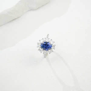 Bague en argent S925 avec saphir cultivé - Product Image 3
