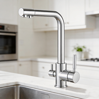 Robinet de cuisine commercial 3-en-1 rotatif à 360 degrés pour purificateur d'eau, idéal pour la maison, l'hôtel et le restaurant