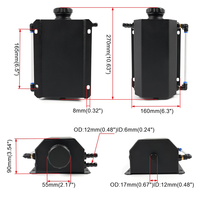 Réservoir de purge d'huile moteur carré, Récipient de récupération des gaz d'échappement en alliage d'aluminium, Grande capacité, Réservoir anti-transbordement 1 L/2 L