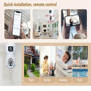 4MP Wifi E27 ánh sáng Bóng đèn máy ảnh 360 độ tự động theo dõi ống kính kép kép Màn hình máy ảnh de giám sát Wifi CCTV <span class=keywords><strong>Camera</strong></span> - Product Image 4