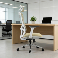 Chaise de bureau ergonomique à hauteur réglable avec support lombaire en mousse à mémoire de forme 2D, accoudoirs en PU et base pivotante pour usage domestique ou professionnel