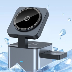 Soporte plegable magnético rápido de 15W, estación de <span class=keywords><strong>carga</strong></span> inalámbrica 3 en 1, refrigeración para <span class=keywords><strong>iPhone</strong></span> 16 15 <span class=keywords><strong>14</strong></span> Pro Max, cargador inalámbrico de salida de 5W - Product Image 6