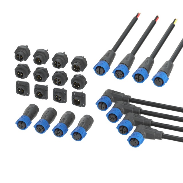 Aohua Lithium Battery Charging Panel Mount Self-lock Quick Connector K15 2pin 3pin 4pin 2+3pin Wire Plug IP68 Led Connector