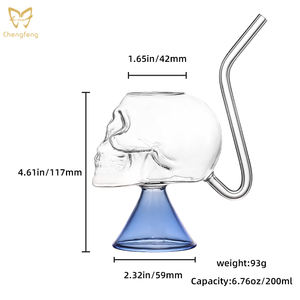 مصّاص دماء جمجمة مرشح زجاجي من الزجاج من القش مع بار لحفلات الزفاف - Product Image 2