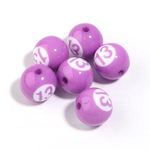 Bricolage populaire matériaux faits à la main trou vertical couleur acrylique perles de billard conception numérique perles faites à la main - Product Image 3