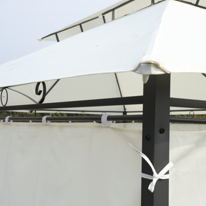 DB Customizable Logo Outdoor Patio <b>Gazebo</b> Canopy Tent 13 X 10 Ft Beige Ventilated Double Roof <b>Curtain</b> Steel for Trade Shows - Product Image 6