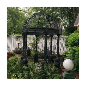 Decoración de jardín al aire libre, popular, redonda, fundición de metal, gazebo, Pabellón, precios a la venta