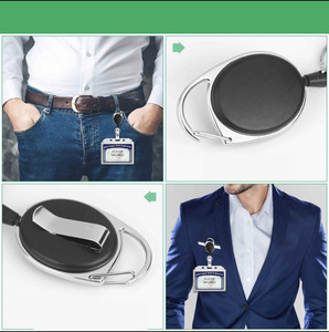Al por mayor Portacredenciales retráctil de plástico con mosquetón, tipo <span class=keywords><strong>yoyo</strong></span> elíptico, para tarjetas de identificación y llavero - Product Image 6