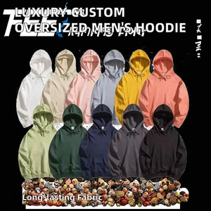 Sudadera con Capucha de Invierno para Hombre, de Lujo, Personalizada, Gruesa, Corte Regular, Diseño Liso, Tejido de Felpa - Product Image 2