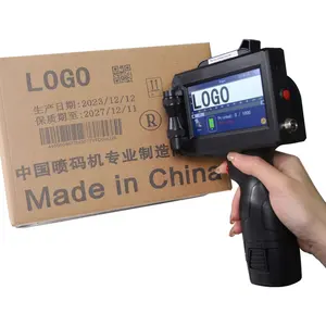 Machine d'impression d'étiquettes de code laser à écran tactile portable de 12.7mm USB QR Code QR Bar Date logo Imprimantes à jet d'encre thermique