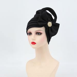 F0012 Turban Couvre-chef Torsadé Plissé Headwrap Beanie Hat Femmes Chemo Beanie Hat - Product Image 2