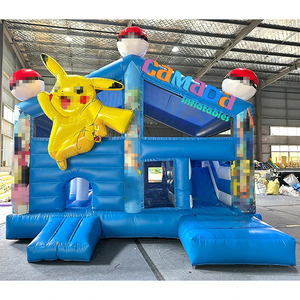 Château gonflable commercial avec toboggan en PVC, personnages de dessins animés pour enfants, <span class=keywords><strong>PIKACHU</strong></span>, maison de rebond gonflable, combo pour location de fête - Product Image 4