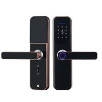 Serrure intelligente à empreinte digitale à une touche, porte intérieure en bois, alliage d'aluminium, passage direct, WiFi Cloud pour locations de maisons, appartements