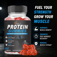 Gummies protéinés OEM & ODM avec créatine monohydrate, 12g de protéines par portion, complément nutritionnel sportif et bien-être musculaire