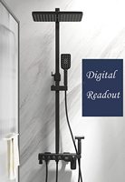 Ensemble de douche pluie mural 38 degrés avec pulvérisateur de bidet à économie d'eau haute pression, affichage LED et contrôle thermostatique de luxe