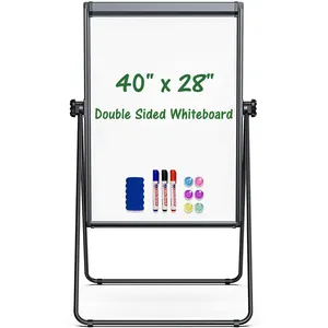 Placa magnética de apagar a seco para cavalete, quadro dupla face flipchart portátil, quadro branco