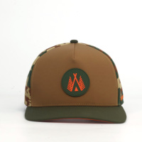 Casquettes laser 5 panneaux de haute qualité avec logo personnalisé, patch en caoutchouc et dos laser camouflage