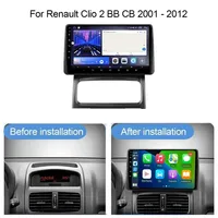 Radio mobil navigasi GPS untuk Renault Clio 2 BB CB 2001-2012 pemutar Multimedia Stereo nirkabel Carplay Autoradio 4G WIFI 8 + 128GB